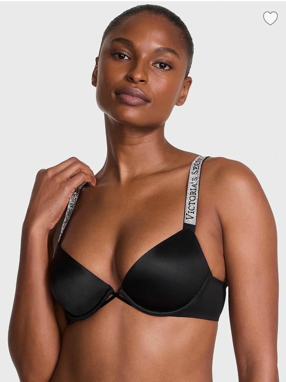 Victoria's Secret Black Push-Up Bra with Branded Straps  38C